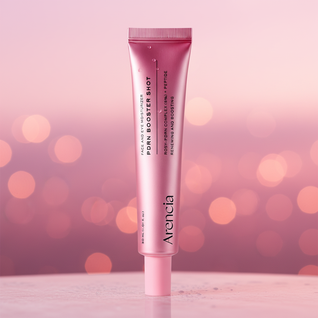 Arencia PDRN Booster Shot with pink sky background
