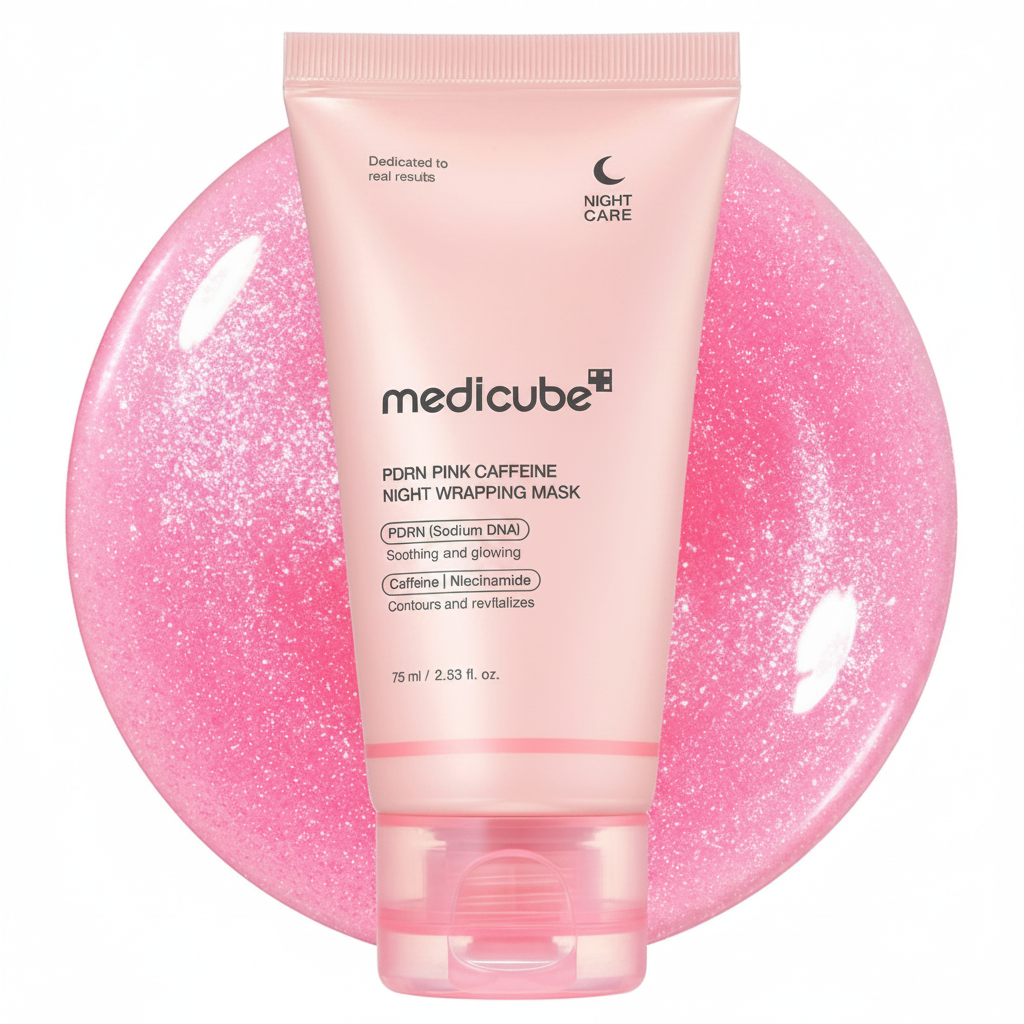 Medicube PDRN Pink Caffeine Night Wrapping Mask - White Background