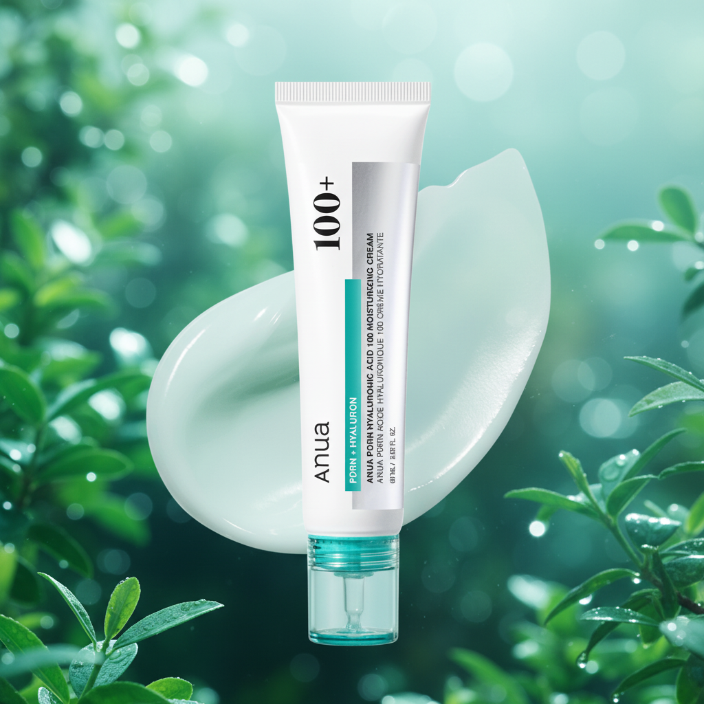 Anua PDRN Hyaluronic Acid 100 Moisturizing Cream - Botanical Background
