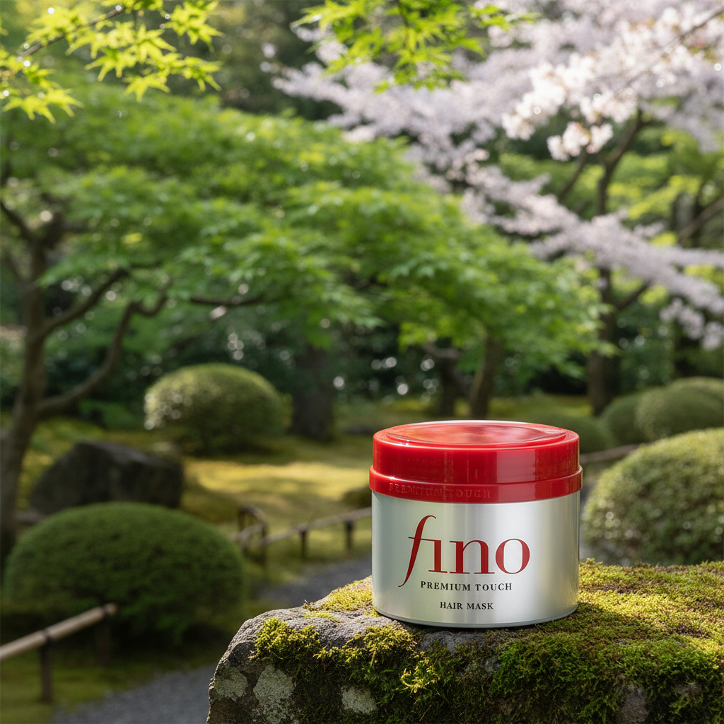 Fino Premium Touch Hair Mask Japanese garden background