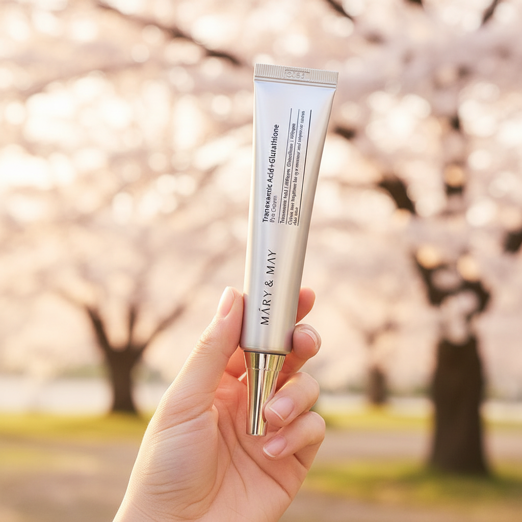 Mary & May Eye Cream cherry blossom outdoor