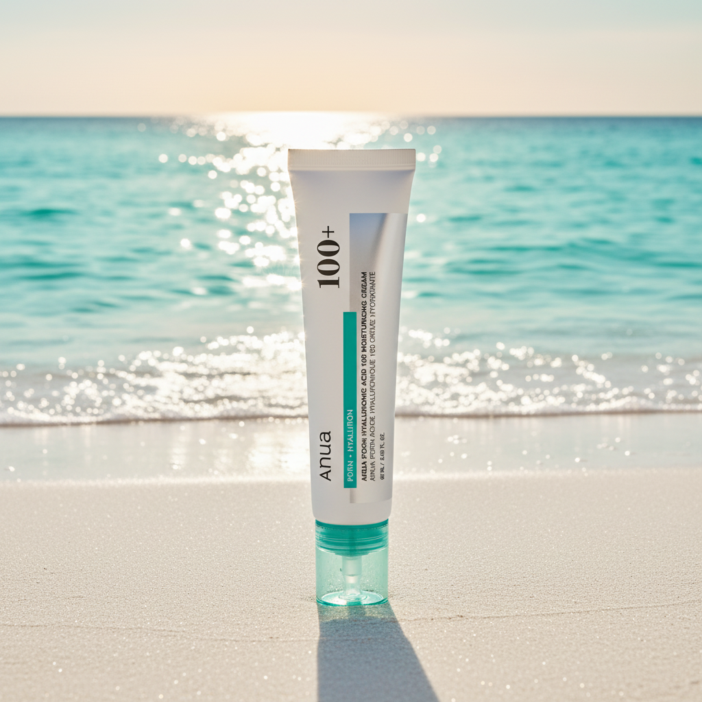 Anua PDRN Hyaluronic Acid 100 Moisturizing Cream - Ocean Background