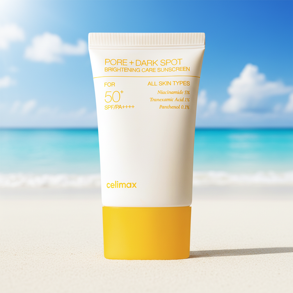 Celimax sunscreen beach scene