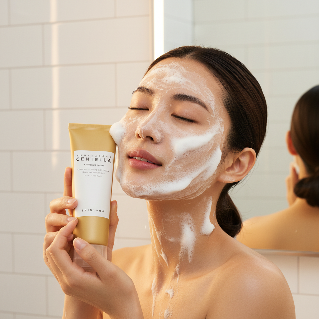 Centella Ampoule Foam - In Use