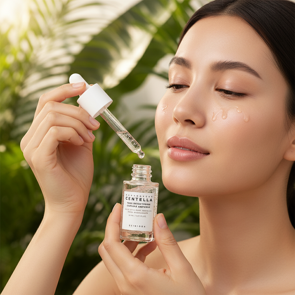Image 2 – Woman Applying Serum, Botanical Garden