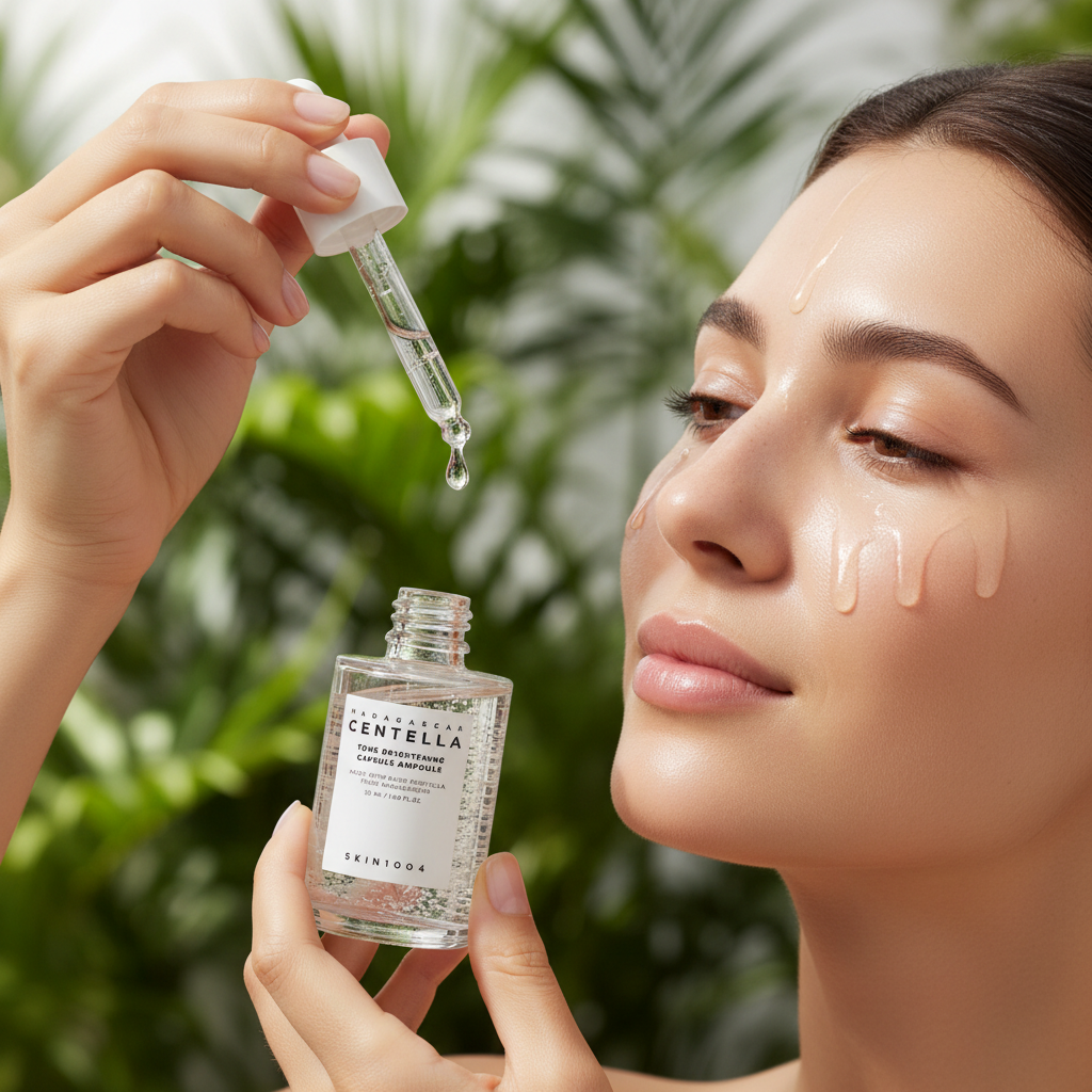 Image 2 – Woman Applying Serum Outdoors