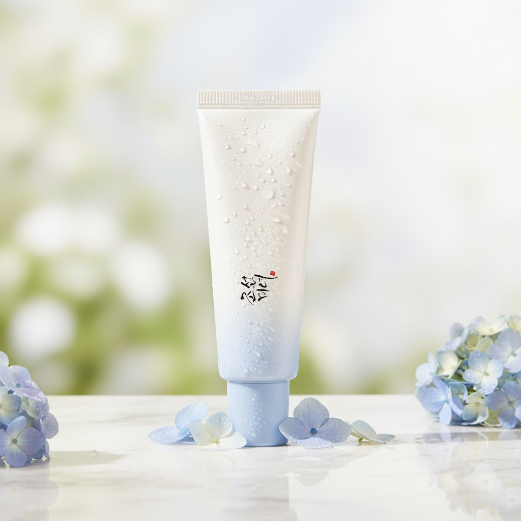 BEAUTY OF JOSEON Relief Sun Aqua-Fresh marble and flowers