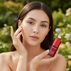 Medicube Serum – Woman Applying Outdoors