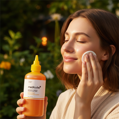 Woman Using Toner Outdoors